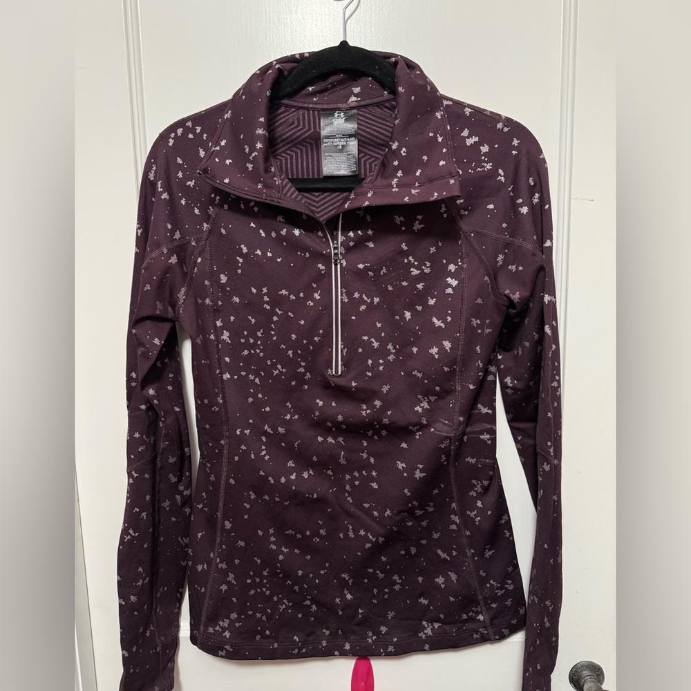Under Armour Cold Gear Fitted 1/2 Zip Shirt in Dark Purple